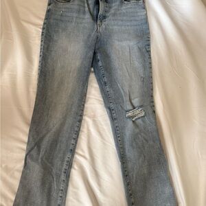Express Light Blue Straight Leg Jeans
